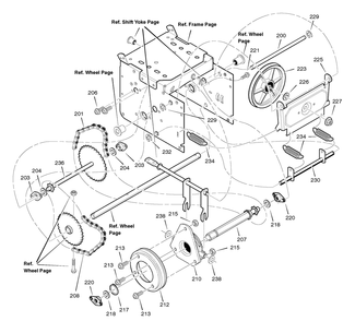 Drive Diagram and Parts List for 627108X4A 2005 Briggs and Stratton Snow Blower